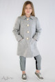 Пальто шерстяное серое с накладными карманами Артикул:7031