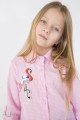 Блуза в розовую полоску с декором "фламинго" Артикул: 5058