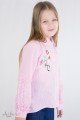 Блуза в розовую клетку с декором "фламинго" Артикул:5058