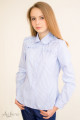Блуза в голубую полоску с двойными оборками Артикул:5062