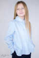 Блуза с двойной баской голубая Артикул:5074-B