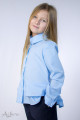 Блуза с двойной баской голубая Артикул:5074-B