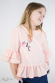 Блуза с оборками и "фламинго" Артикул:5077