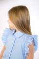 Блуза с оборками на рукавах голубая Артикул:5089-B