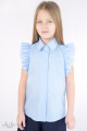 Блуза с оборками на рукавах голубая Артикул:5089-B